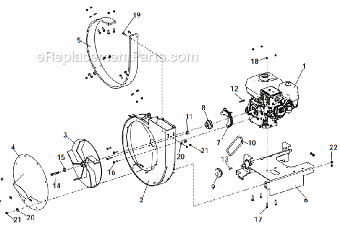 Fan_Assembly Diagram and Parts List for 5612-12-01  Little Wonder Leaf Blower / Vacuum